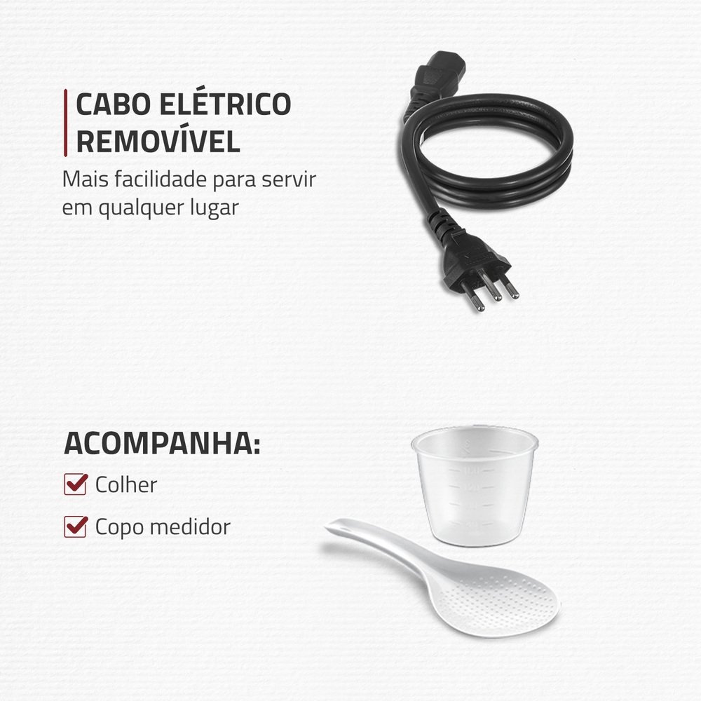 Panela Elétrica de Pressão Mondial PE-60-6L-RI | 6 Litros, Vermelho/Inox, 110V