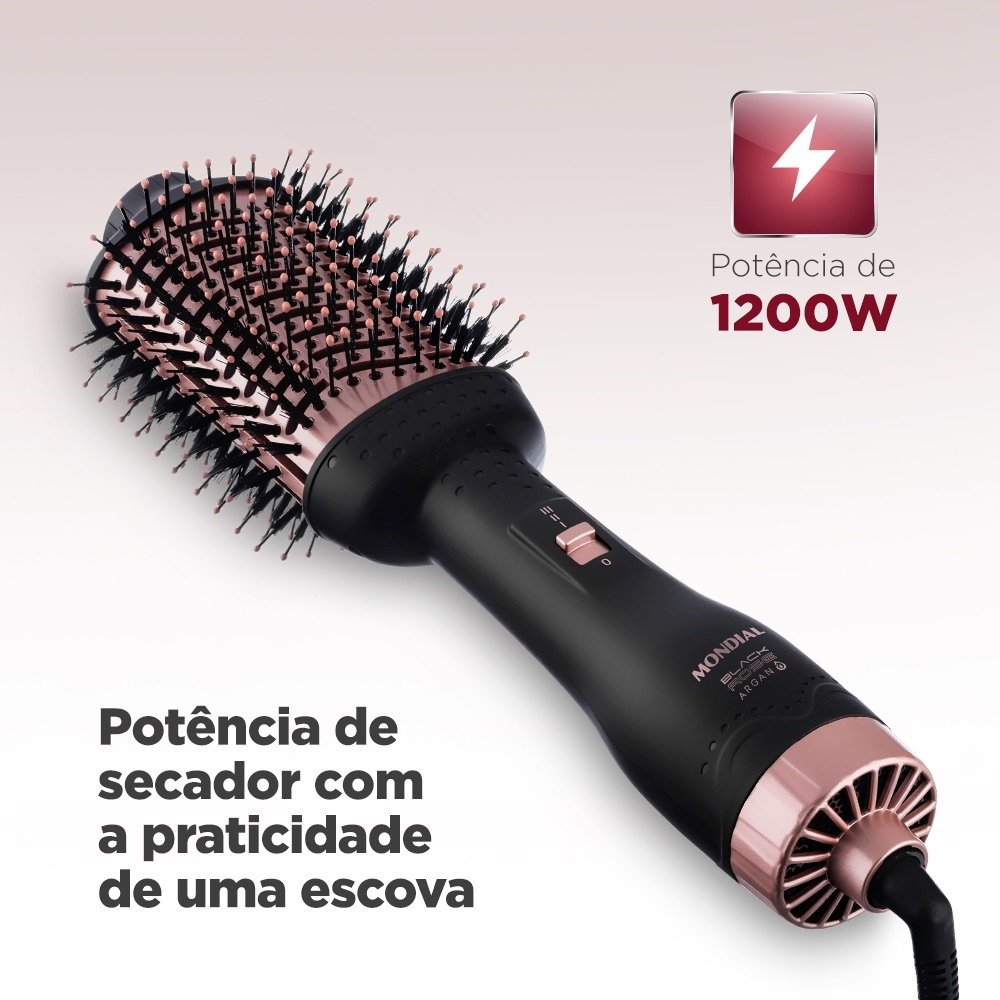 Escova Secadora Mondial ES-14-BI - Preto/Golden, Bivolt