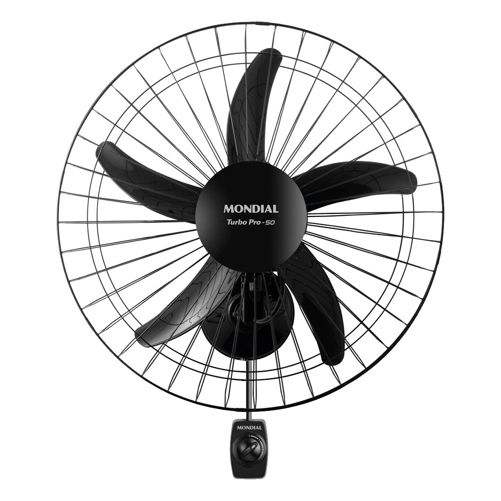 Ventilador Parede 50cm Mondial PRO NVP-PRO-50 | 5 Pás, Preto, 220V