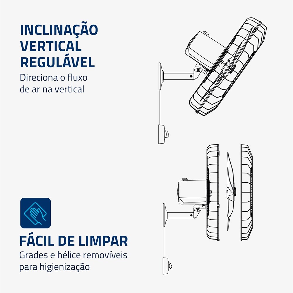 Ventilador Parede 50cm Mondial PRO NVP-PRO-50 | 5 Pás, Preto, 220V