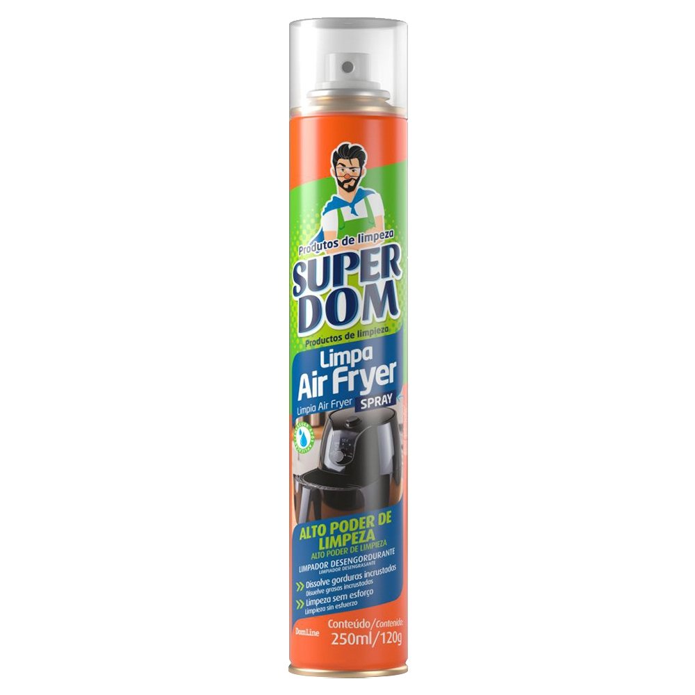 Limpa Air Fryer SuperDom Desengordurante Spray 250ml