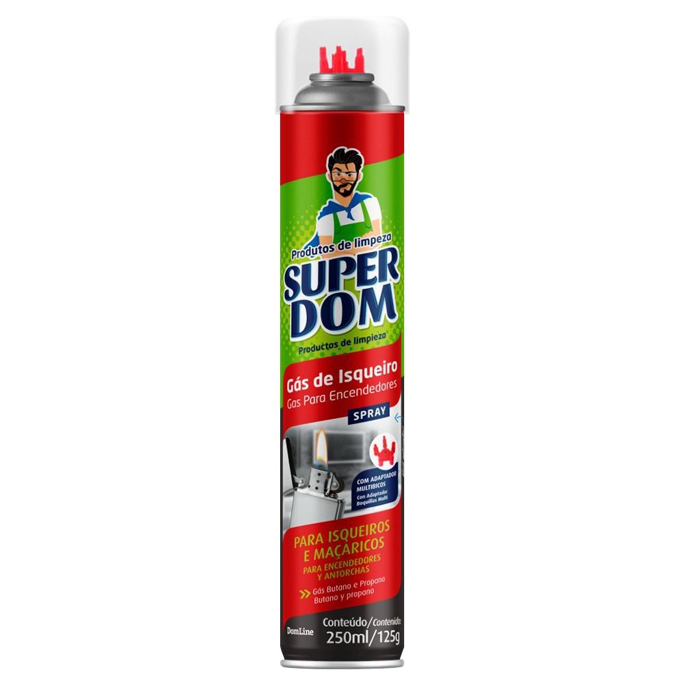 Gás para Isqueiro e Maçarico Superdom Multi Bicos Spray 250ml