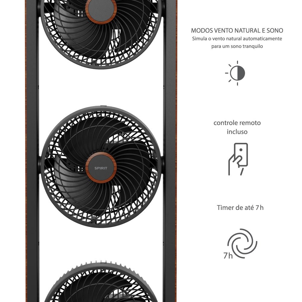 Ventilador Triplo Spirit Robot Pt-Tabaco 220V