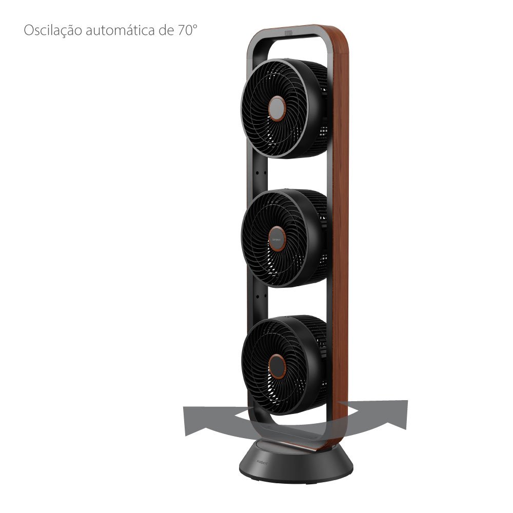 Ventilador Triplo Spirit Robot Pt-Tabaco 220V