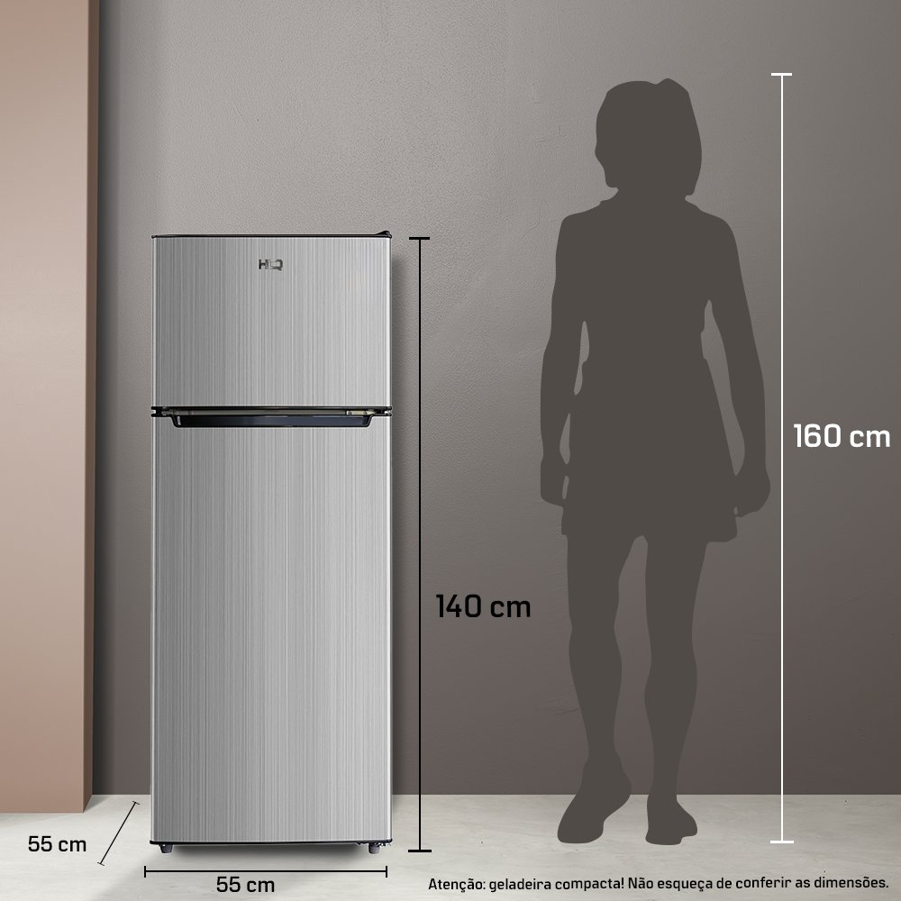 Geladeira Refrigerador HQ Defrost 230 Litros Cinza HQ-230RDF 127V