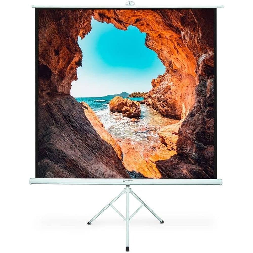 Tela De Projeção 70" com Tripé 100x100 cm Goldentec Branco