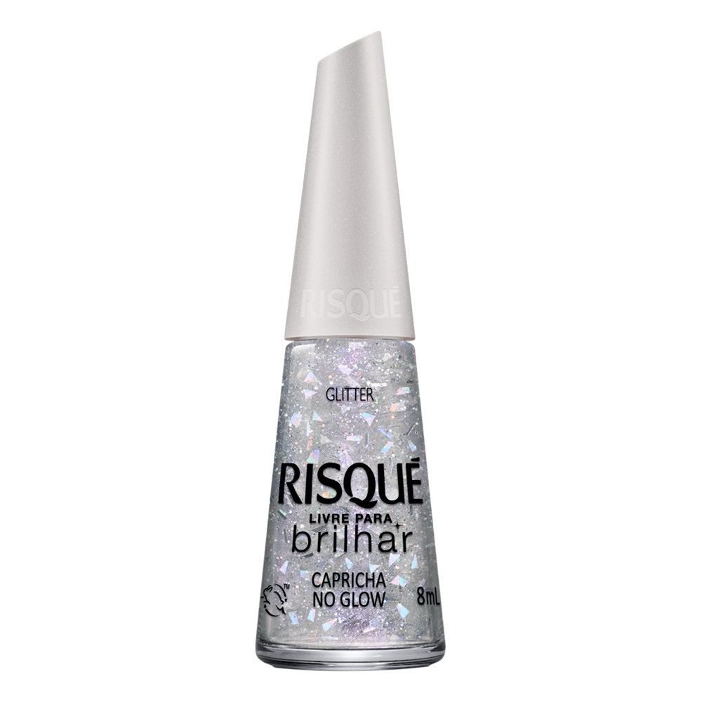 Esmalte Risqué Efeito Glitter Capricha no Glow - Livre para Brilhar Avulso 8ml
