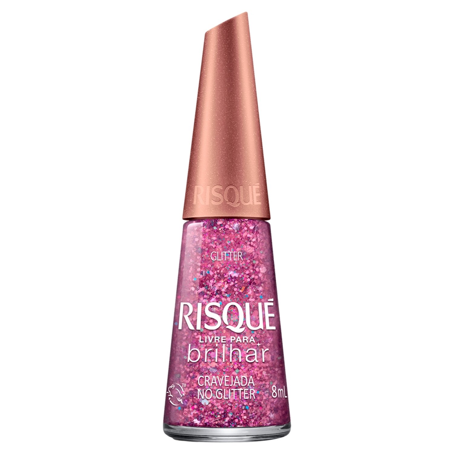 Esmalte Risqué Cravejada no Glitter Livre para Brilhar Avulso 8ml