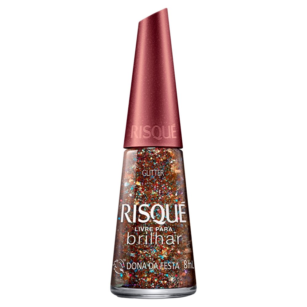 Esmalte Risqué Glitter Dona da Festa Avulso 8ml