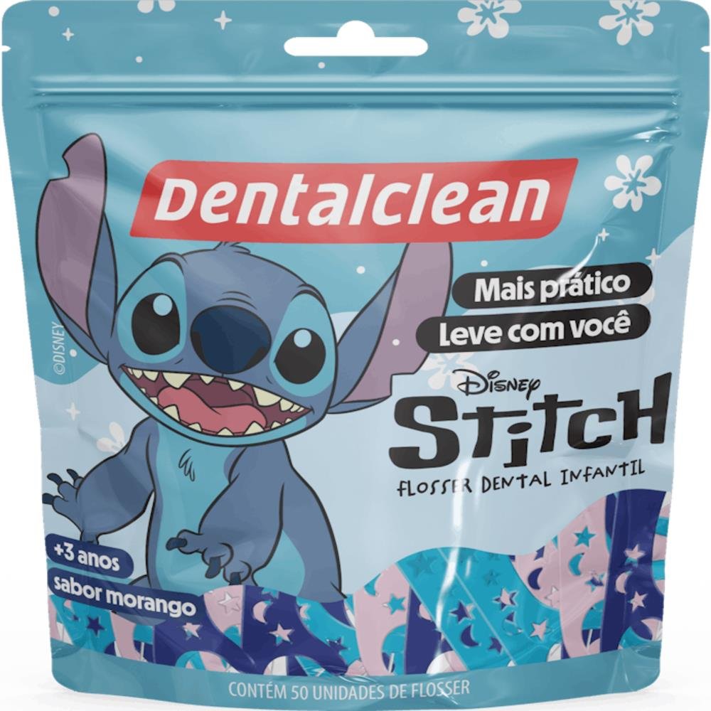 Fio Dental Dentalclean Flosser Stitch Sabor Morango