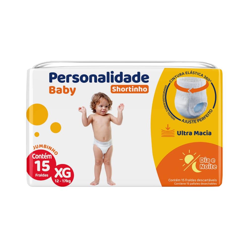 Fralda Shortinho Xg Com 15 Personalidade Baby Jumbinho