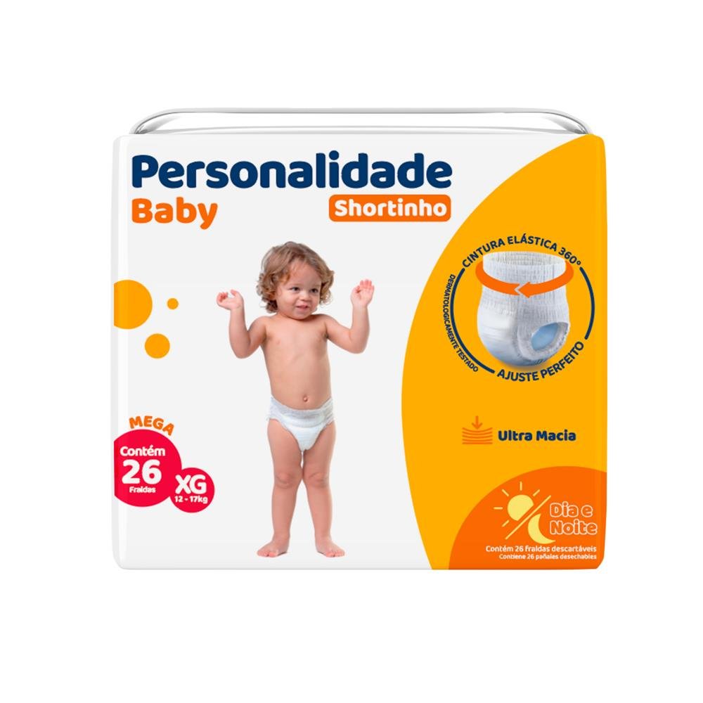 Fralda Shortinho Xg Com 26 Personalidade BabyMega