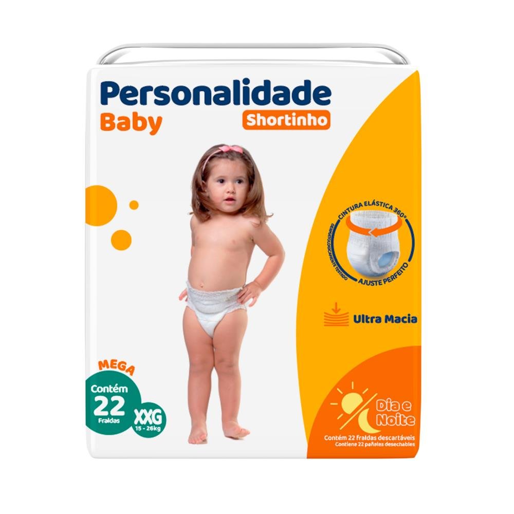 Fralda Shortinho Xxg Com 22 Personalidade Baby Mega