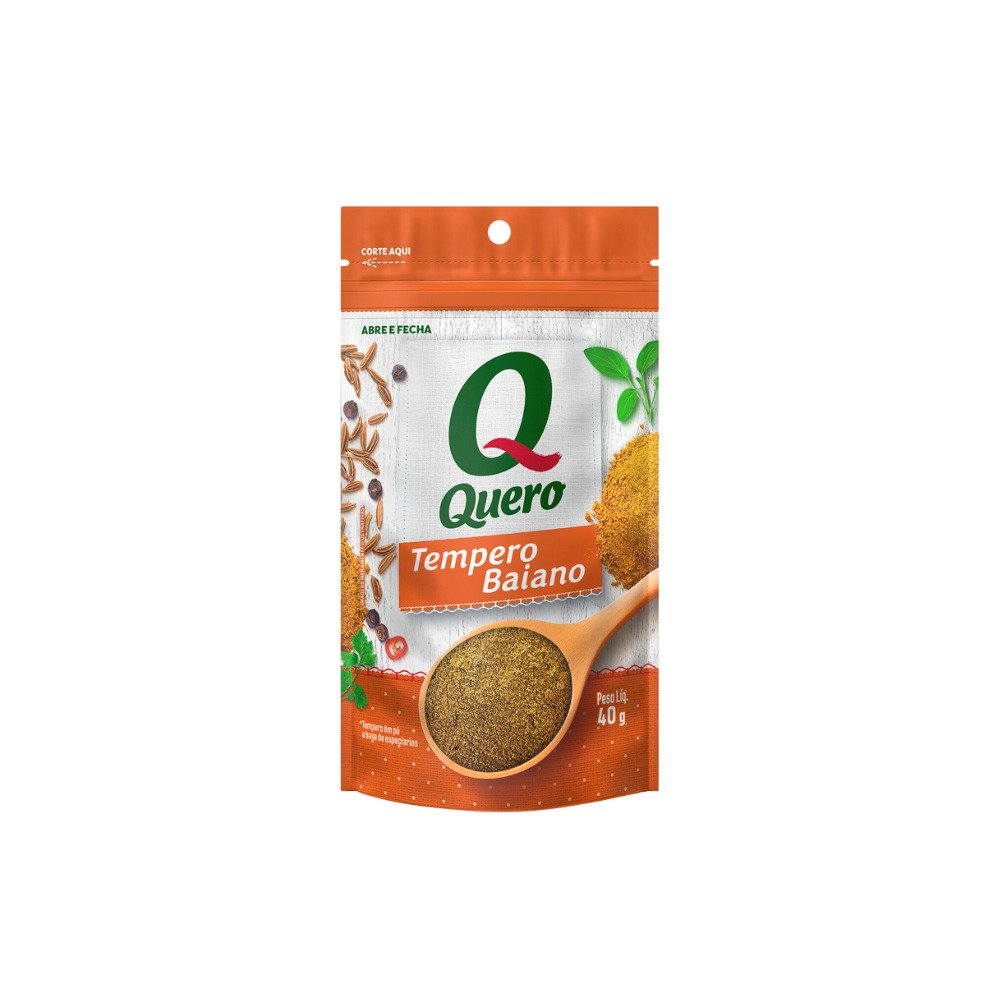 Tempero Baiano Quero 40g - Embalagem com 24 Unidades