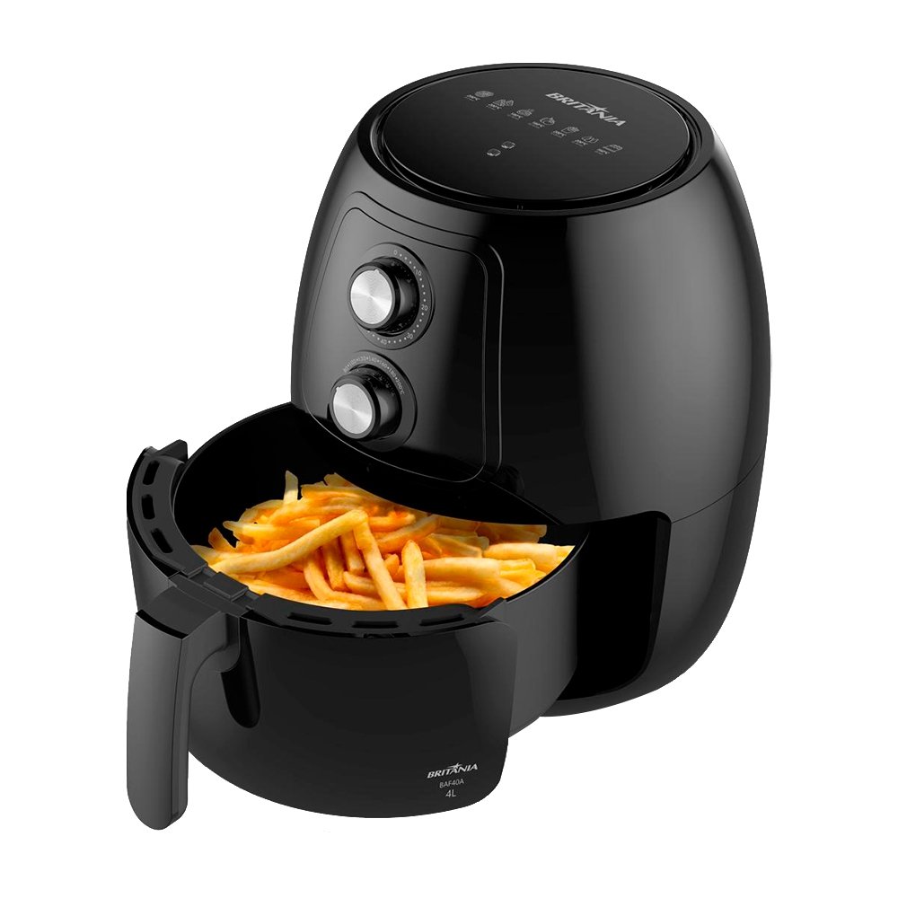 Fritadeira Air Fryer Britânia BAF40A - 1500W, 4 Litros, Preto, 110V