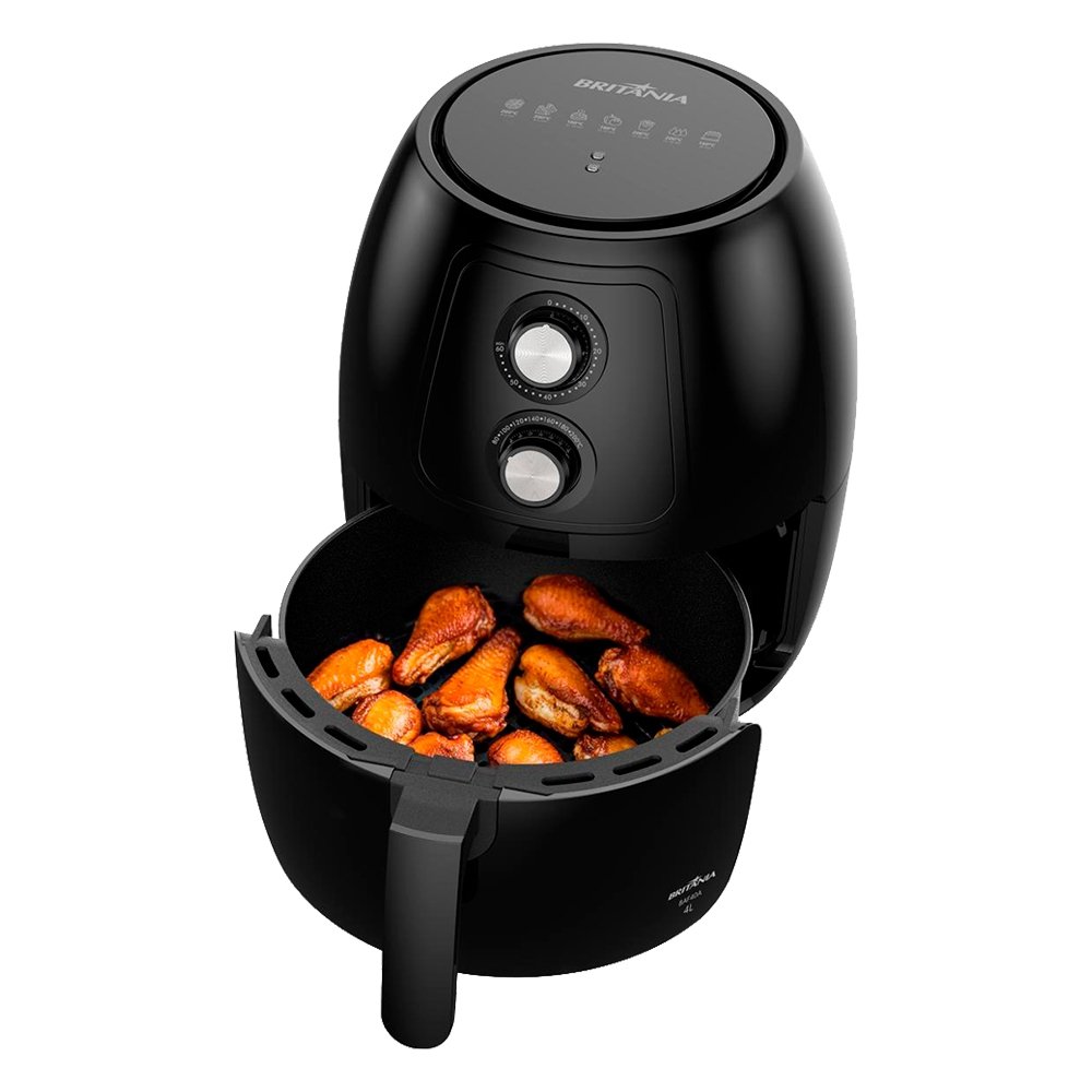 Fritadeira Air Fryer Britânia BAF40A - 1500W, 4 Litros, Preto, 110V