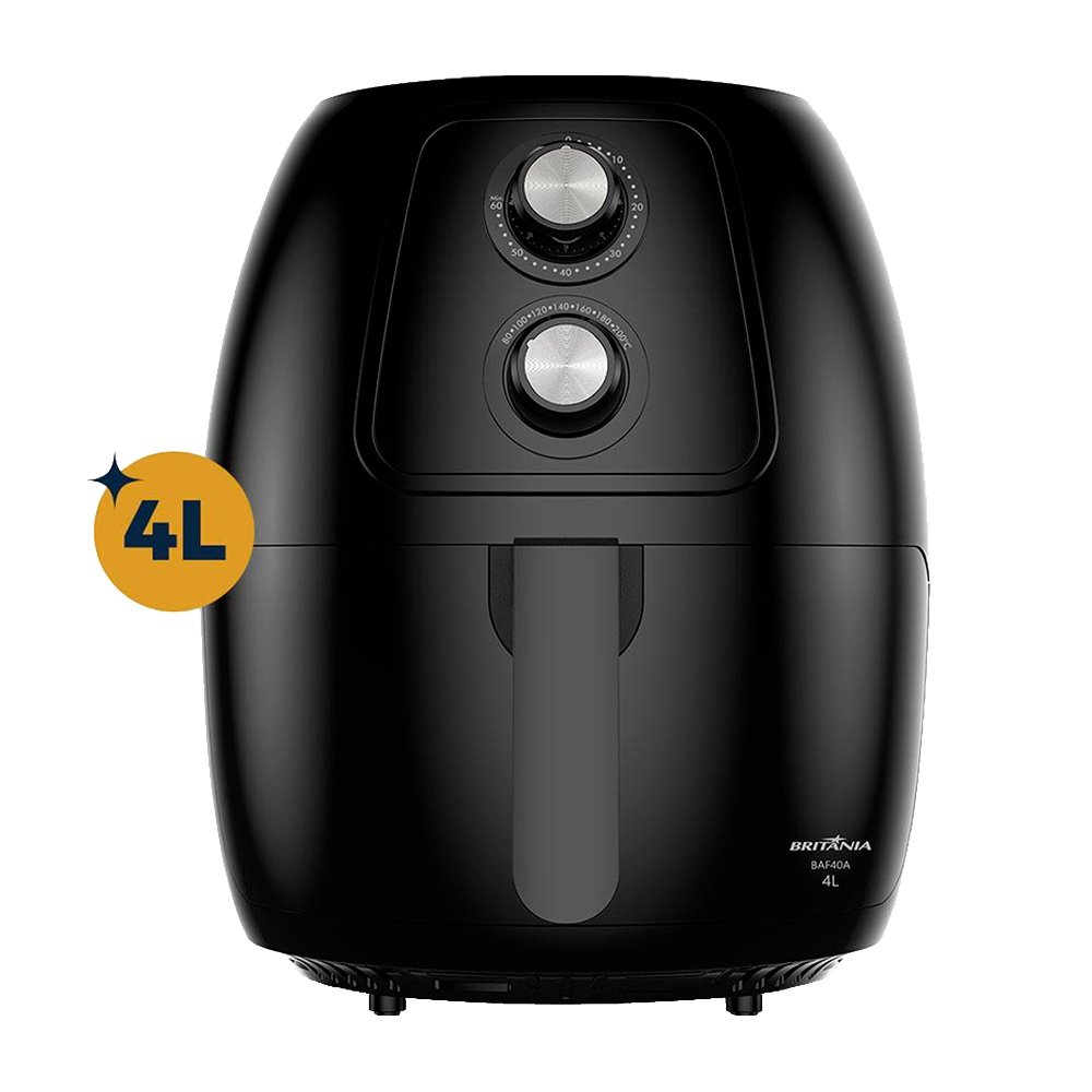 Fritadeira Air Fryer Britânia BAF40A - 1500W, 4 Litros, Preto, 110V