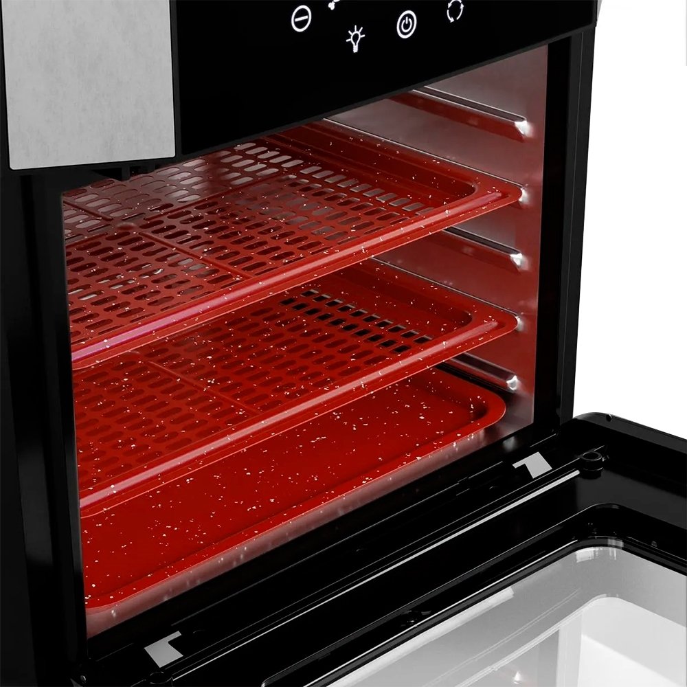 Fritadeira Air Fryer Britânia Oven BAF16A 4 Em 1 - Revestimento Antiaderente, Redstone 16 Litros, Preto 110V