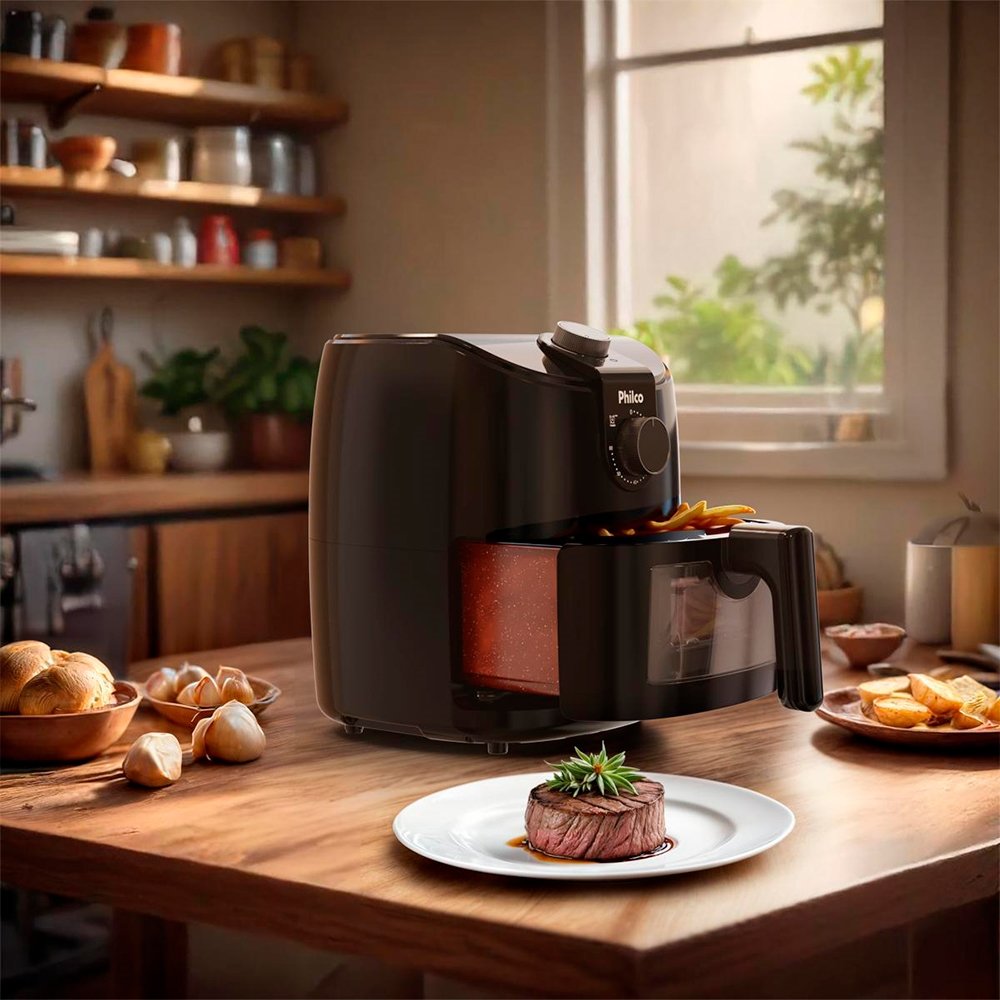 Fritadeira Air Fryer Philco PAF40A - 1500W Redstone  4 Litros, Preto, 110V