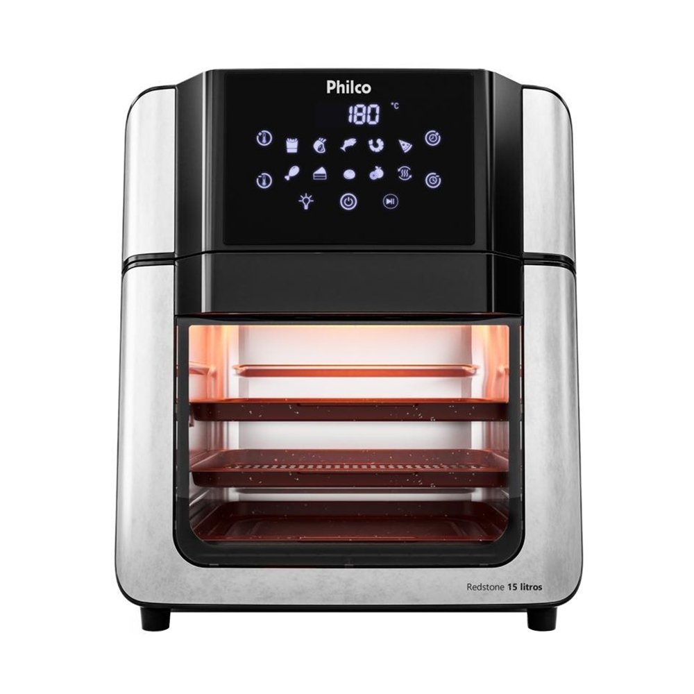 Fritadeira Air Fryer Philco Oven PAF15A - 2000W Redstone 15 Litros, Preto/Inox, 110V