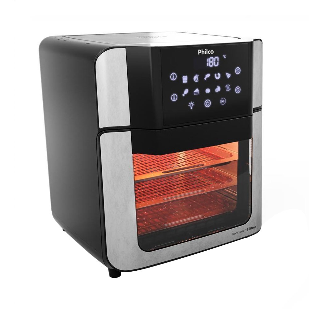 Fritadeira Air Fryer Philco Oven PAF15A - 2000W Redstone 15 Litros, Preto/Inox, 220V