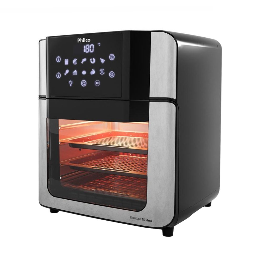 Fritadeira Air Fryer Philco Oven PAF15A - 2000W Redstone 15 Litros, Preto/Inox, 220V