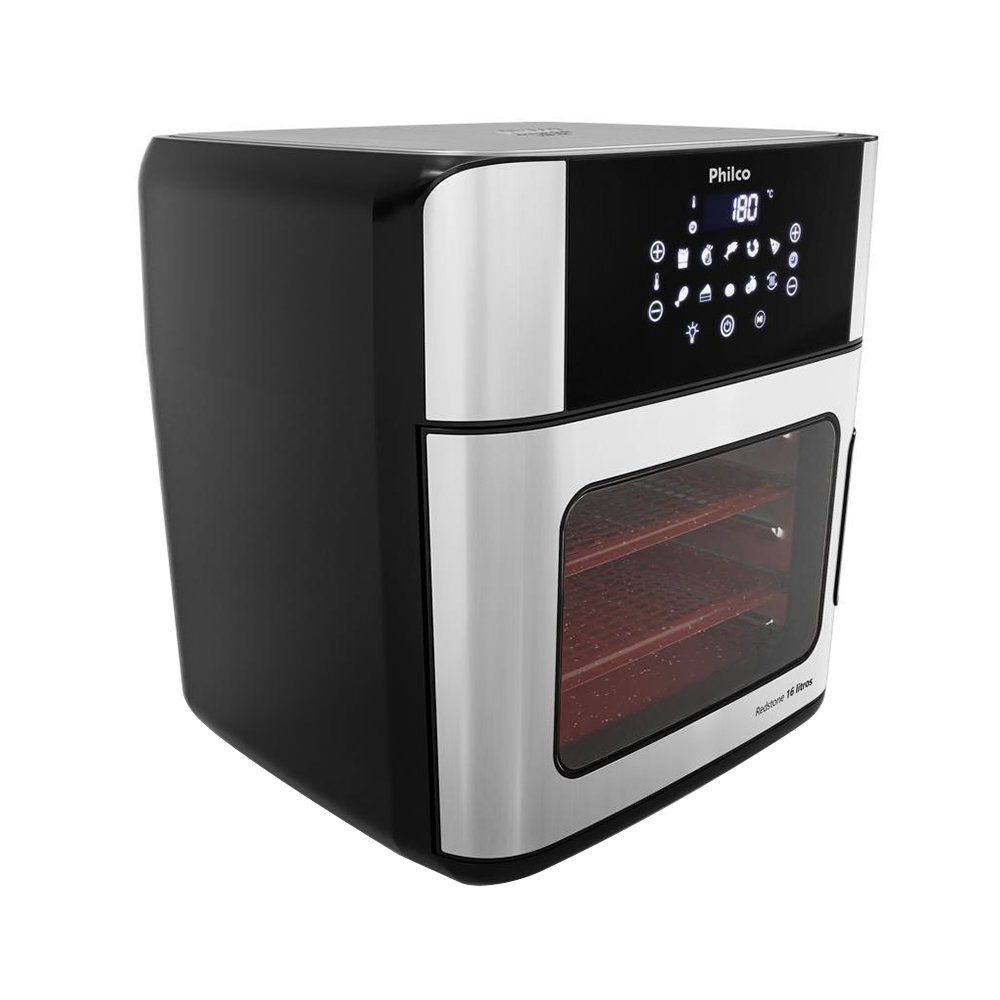 Fritadeira Air Fryer Philco Oven PAF16A - Revestimento Antiaderente Redstone, 2000W, 16 Litros, Preto/Inox, 110V