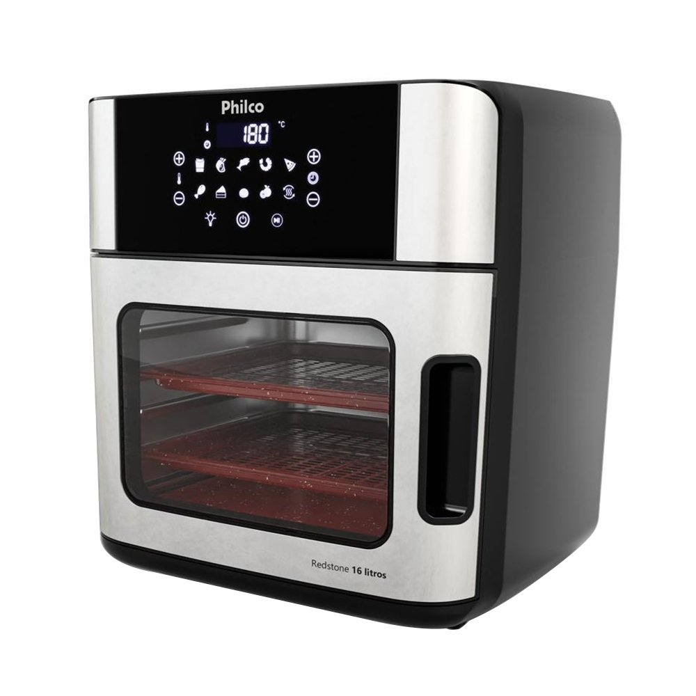 Fritadeira Air Fryer Philco Oven PAF16A - Revestimento Antiaderente Redstone, 2000W, 16 Litros, Preto/Inox, 110V