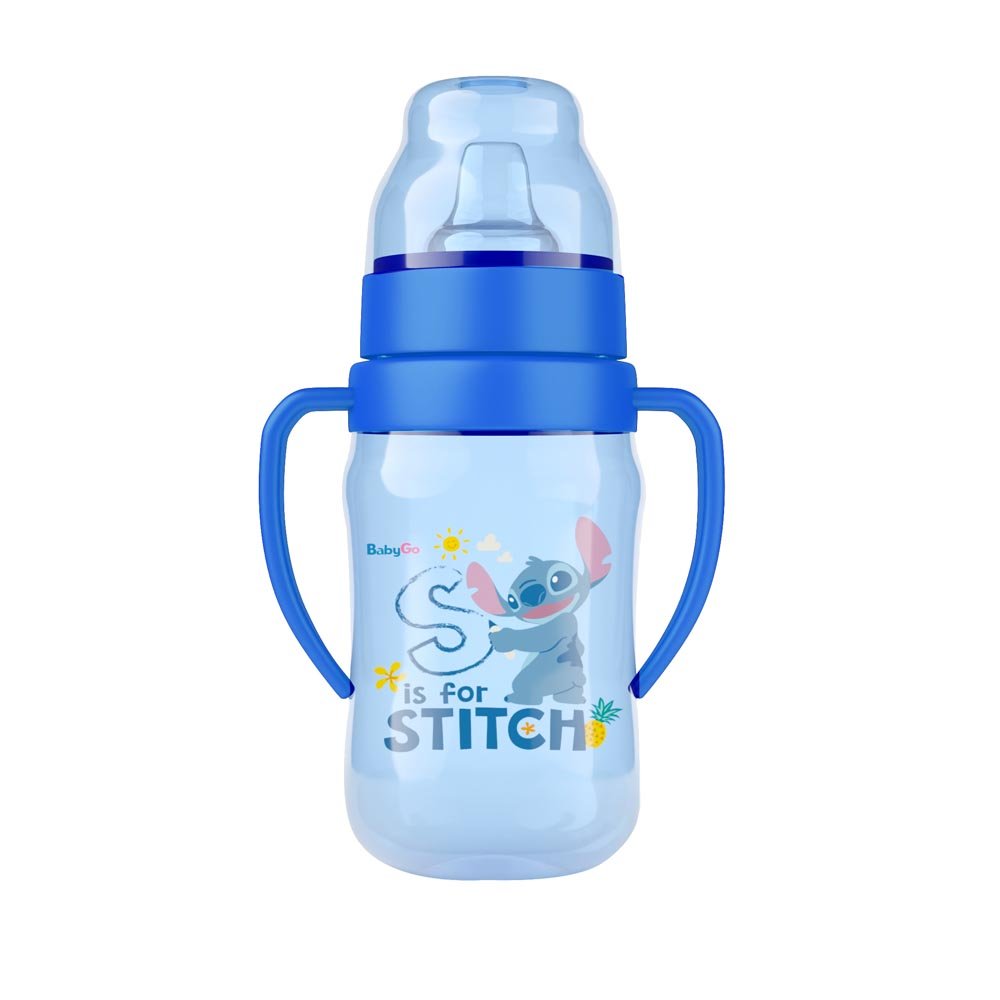 Super Copo Treinamento 400ml Com Alças - Bico Flexivel - stitch