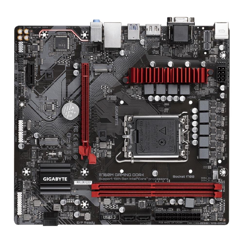 Placa Mãe Gigabyte B760M Gaming DDR4, Chipset B760, Intel LGA 1700, mATX