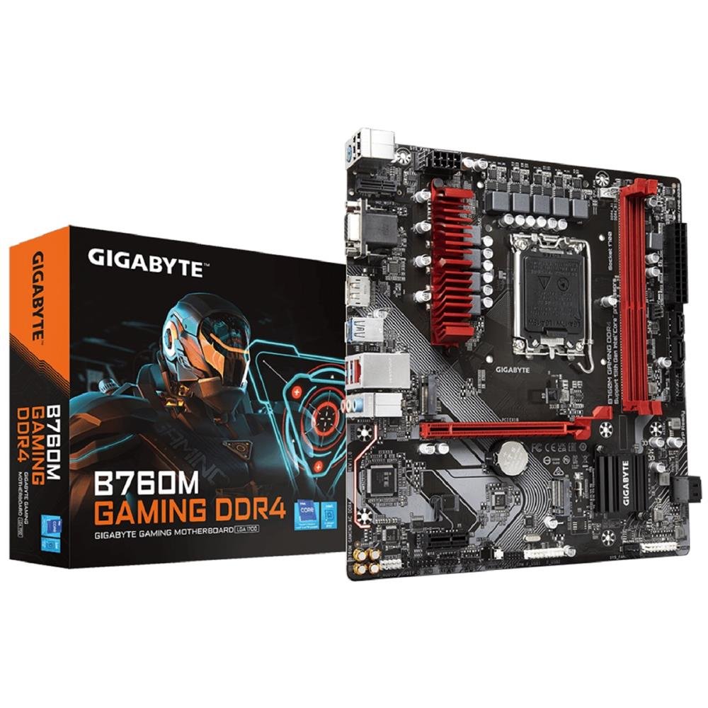 Placa Mãe Gigabyte B760M Gaming DDR4, Chipset B760, Intel LGA 1700, mATX