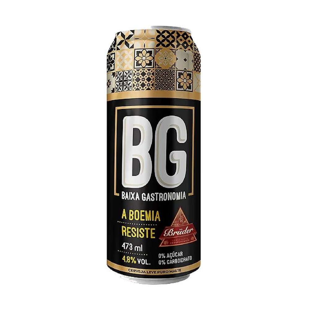 Cerveja Baixa Gastronomia Bruder 473ml Lata | Fardo Com 12