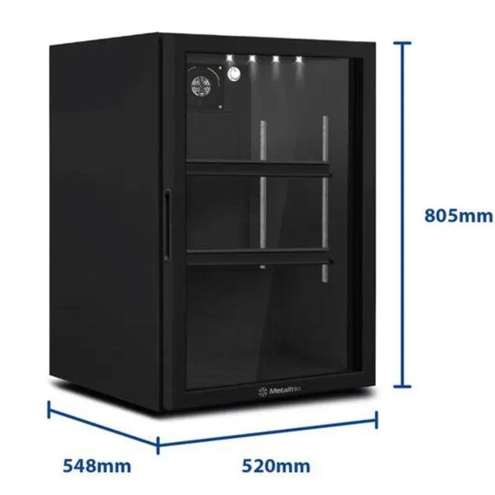 Expositor Vertical Counter Top para Balcão Porta de Vidro 97 Litros Metalfrio VB11RB All Black 220V