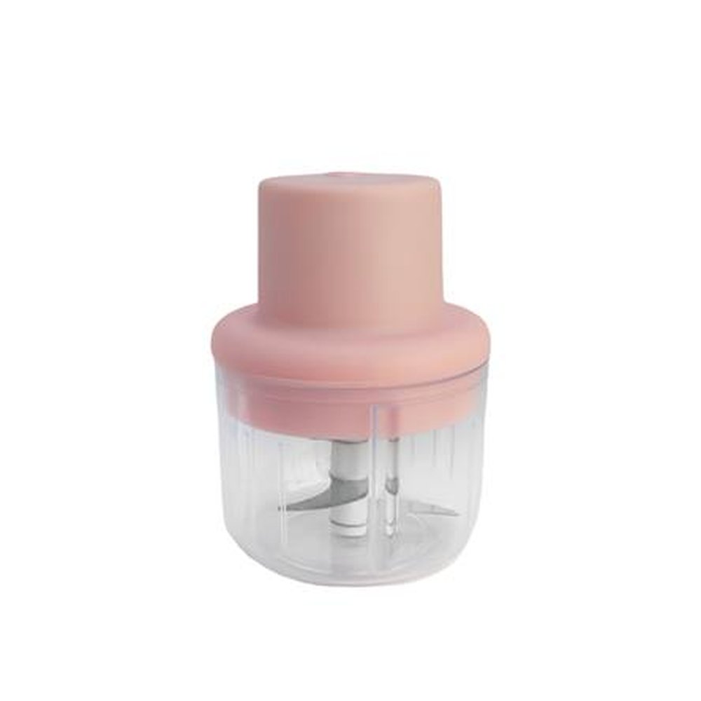 Mini Processador Triturador De Alimentos Portatil Eletrico - Recarregavel 250ml Rosa