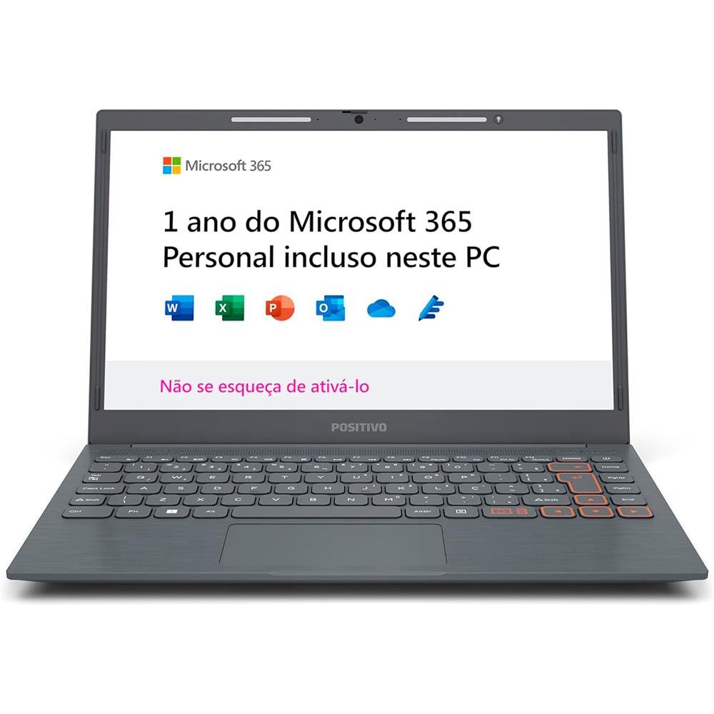 Notebook Positivo Vision C 14.1 HD Celeron N4020 4GB SSD 128GB eMMC Windows 11 Pro Cinza