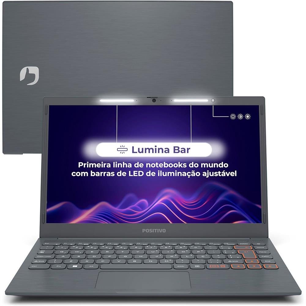 Notebook Positivo Vision C 14.1 HD Celeron N4020 4GB SSD 128GB eMMC Windows 11 Pro Cinza