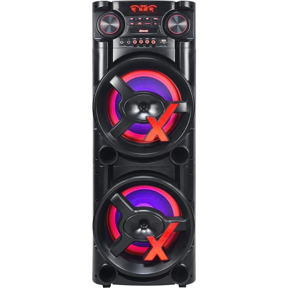 Caixa Amplificada 2900w Rms Amvox Aca 2900 New X 2 woofer de 15 Sem FM