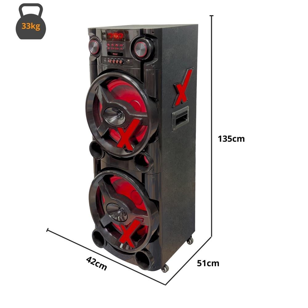 Caixa Amplificada 2900w Rms Amvox Aca 2900 New X 2 woofer de 15 Sem FM