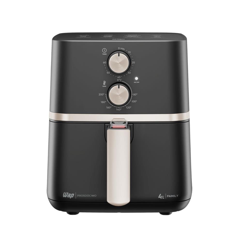 Fritadeira Eletrica Sem Óleo Wap Air Fryer 4l Family 1500w 127v Preto