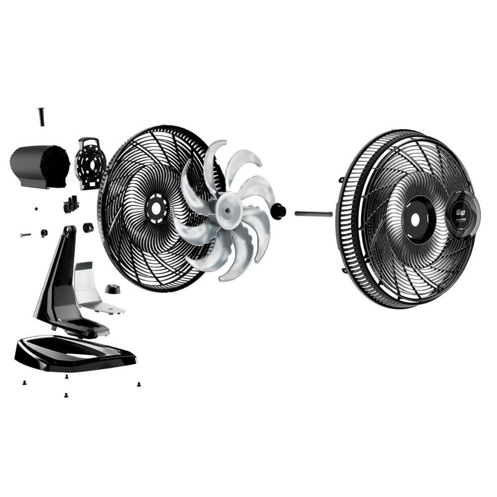 Ventilador Mesa E Parede 180w 8 Pas 50cm Wap Flow Turbo 127v