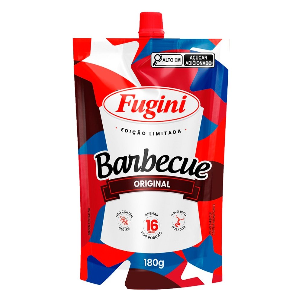 Molho Barbecue Fugini Sachê com Bico 180g - Embalagem com 32 Unidades