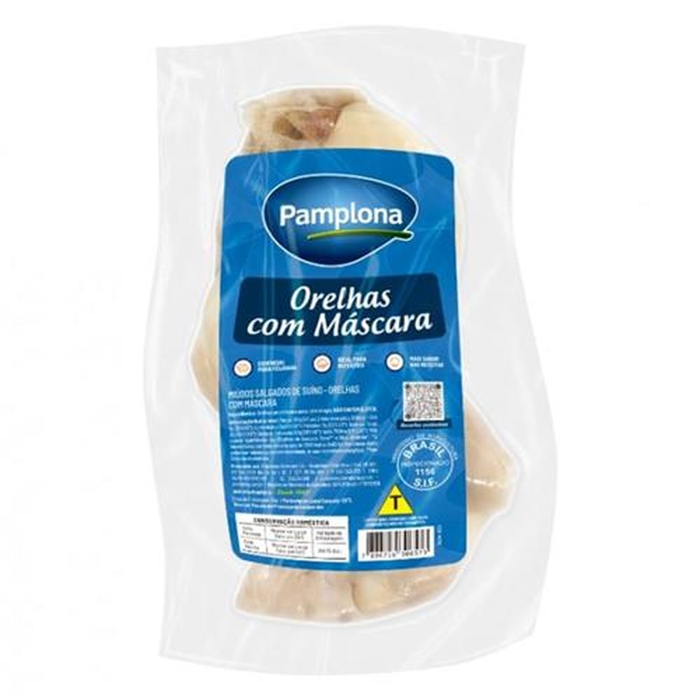 Orelha de Suíno Salgado 200 a 300g Pamplona - Embalagem com 8 até 12 und. - Peso 5kg