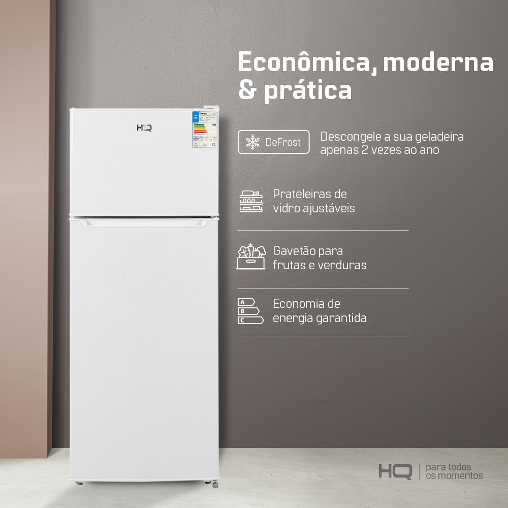 Geladeira Refrigerador HQ Defrost 230 Litros Branco HQ-230RDF 220V