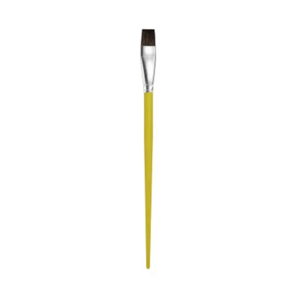 Pincel Chato Castelo Curto Amarelo Com 12 Unidades Ref C511-0