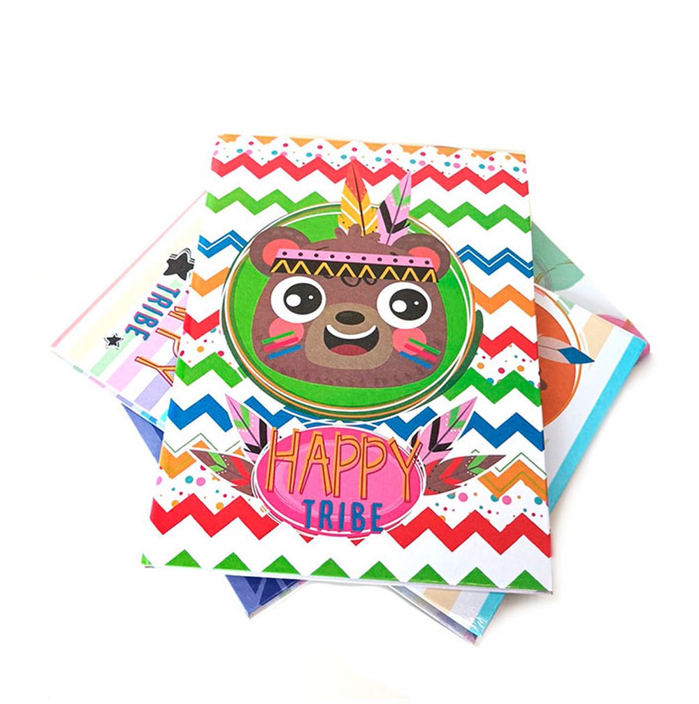 Caderno Maxima Costurado Papel Off White Cd Sem Pauta 96 Folhas Happy Tribe C/5 Unidades