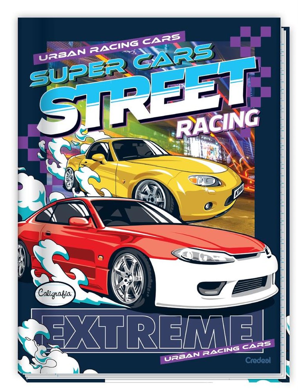 Caderno Credeal Costurado Capa Dura 80 Folhas Super Cars C/5