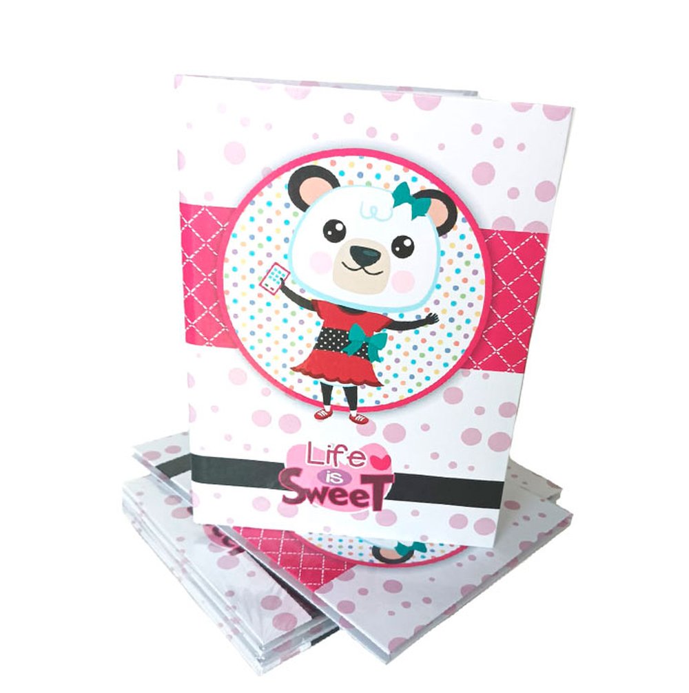 Caderno Maxima Costurado Capa Dura 80 Folhas Sweet Babies C/5 Unidades