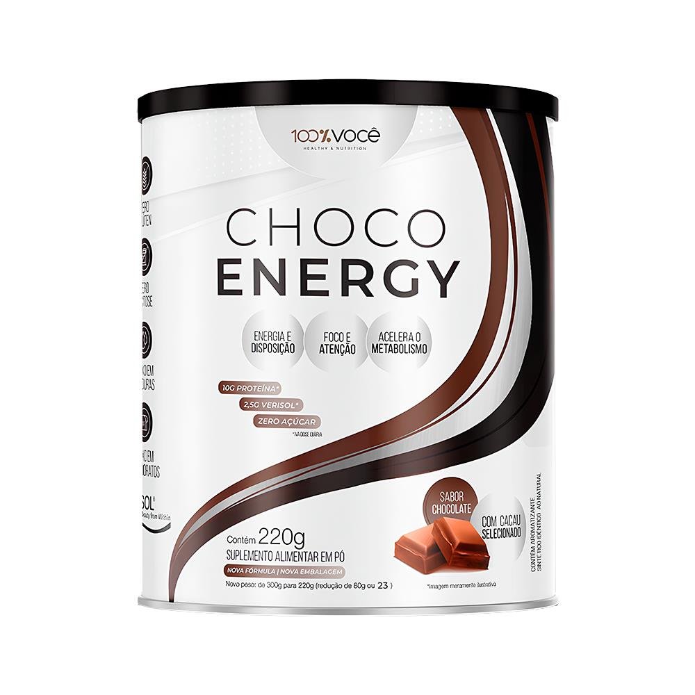 Choco Energy Chocolate 220g - 100% Você