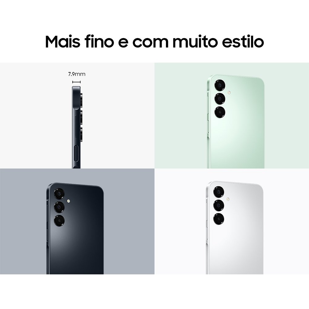 Smartphone Samsung Galaxy A16 A165M Preto - Tela 6.7", 4G+Wi-Fi+NFC, Câm. Tripla Traseira - Android 14, 4GB RAM, 128GB