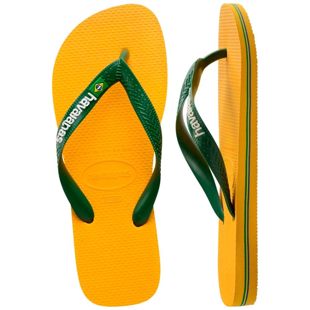 Havaianas Brasil Logo 1740 Amarelo Pop 33-40 Com 12 Pares